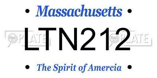 LTN212 Massachusetts License Plate