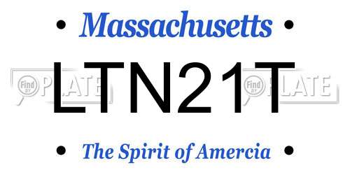 LTN21T Massachusetts License Plate