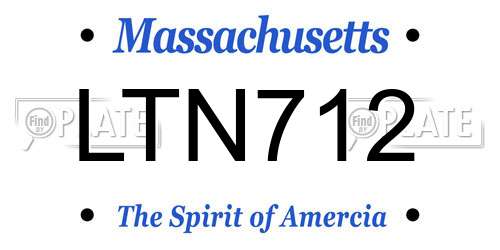 LTN712 Massachusetts License Plate