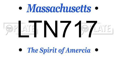 LTN717 Massachusetts License Plate