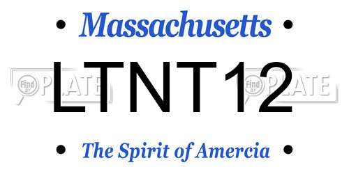 LTNT12 Massachusetts License Plate