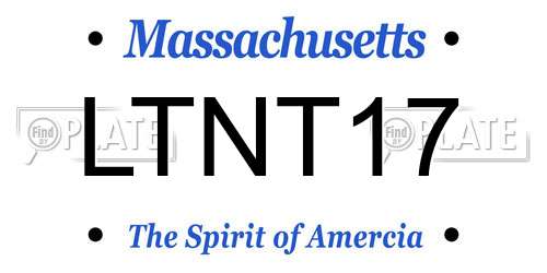 LTNT17 Massachusetts License Plate