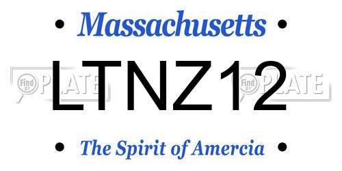 LTNZ12 Massachusetts License Plate