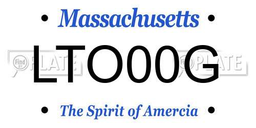 LTO00G Massachusetts License Plate