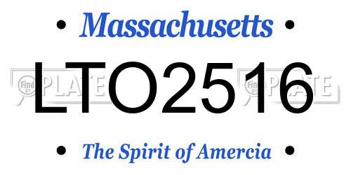 LTO2516 Massachusetts License Plate