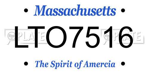 LTO7516 Massachusetts License Plate