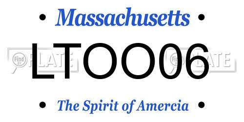 LTOO06 Massachusetts License Plate