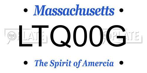 LTQ00G Massachusetts License Plate