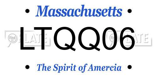 LTQQ06 Massachusetts License Plate