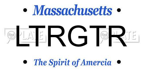 LTRGTR Massachusetts License Plate