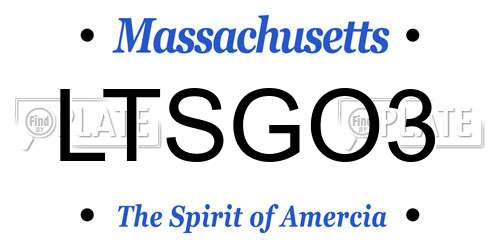 LTSGO3 Massachusetts License Plate