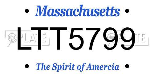 LTT5799 Massachusetts License Plate
