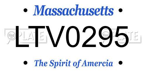 LTV0295 Massachusetts License Plate