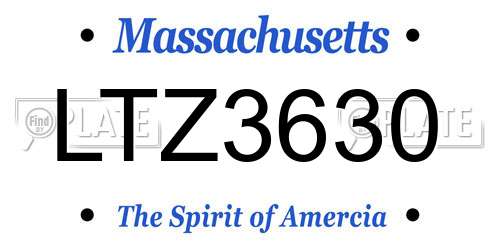 LTZ3630 Massachusetts License Plate