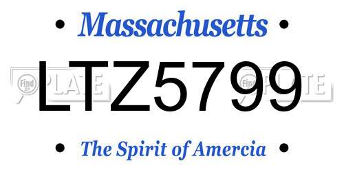 LTZ5799 Massachusetts License Plate