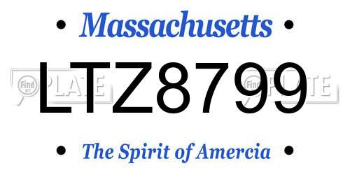 LTZ8799 Massachusetts License Plate