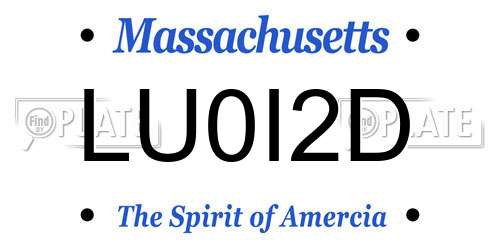 LU0I2D Massachusetts License Plate