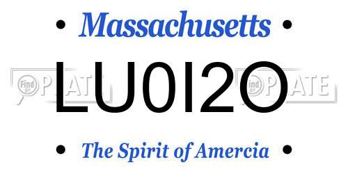 LU0I2O Massachusetts License Plate