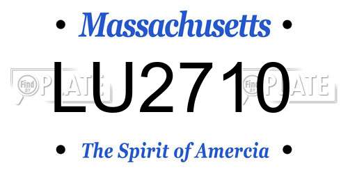LU2710 Massachusetts License Plate