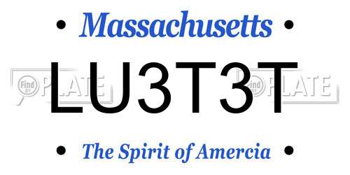 LU3T3T Massachusetts License Plate
