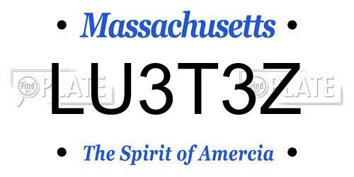 LU3T3Z Massachusetts License Plate