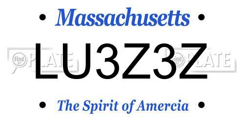 LU3Z3Z Massachusetts License Plate