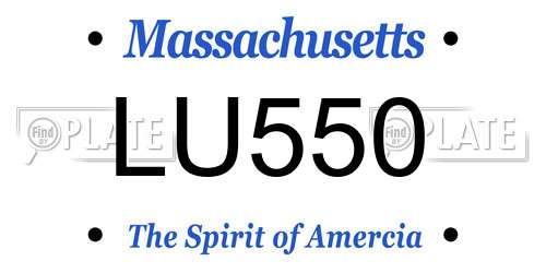 LU550 Massachusetts License Plate