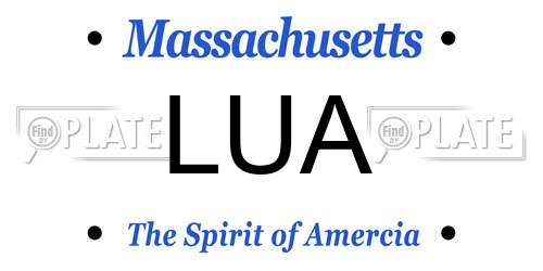 LUA Massachusetts License Plate