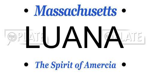 LUANA Massachusetts License Plate