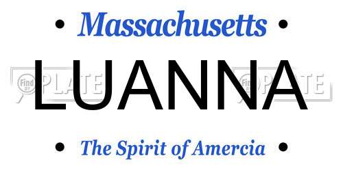 LUANNA Massachusetts License Plate