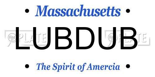 LUBDUB Massachusetts License Plate