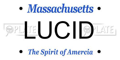 LUCID Massachusetts License Plate