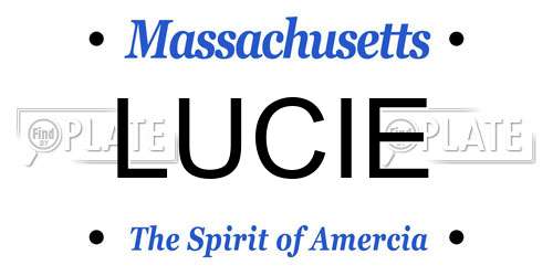 LUCIE Massachusetts License Plate