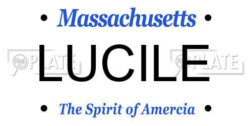 LUCILE Massachusetts License Plate