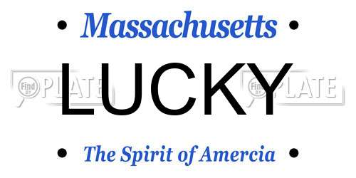 LUCKY Massachusetts License Plate