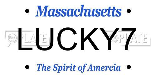 LUCKY7 Massachusetts License Plate