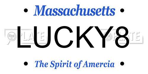LUCKY8 Massachusetts License Plate