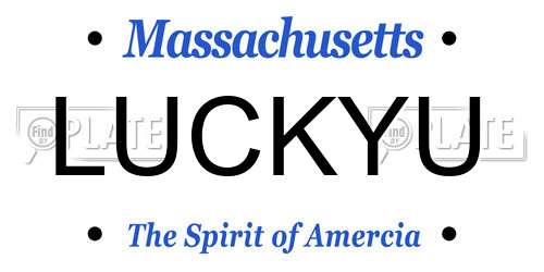 LUCKYU Massachusetts License Plate