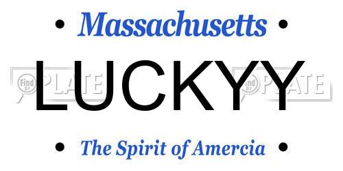 LUCKYY Massachusetts License Plate
