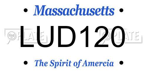 LUD120 Massachusetts License Plate