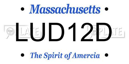 LUD12D Massachusetts License Plate
