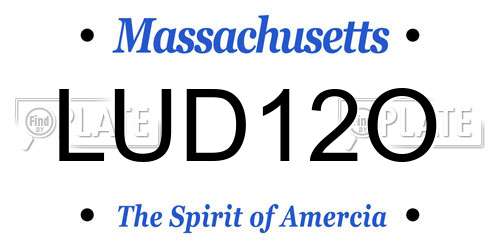LUD12O Massachusetts License Plate