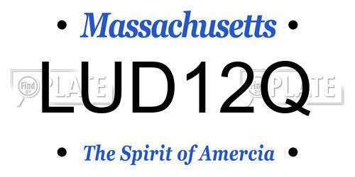 LUD12Q Massachusetts License Plate
