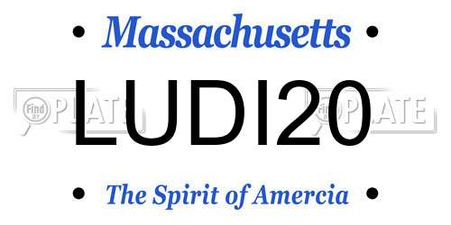 LUDI20 Massachusetts License Plate