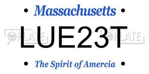 LUE23T Massachusetts License Plate