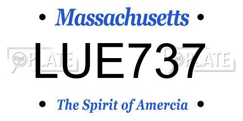 LUE737 Massachusetts License Plate