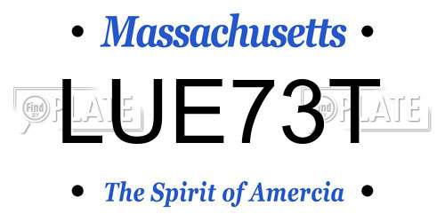 LUE73T Massachusetts License Plate