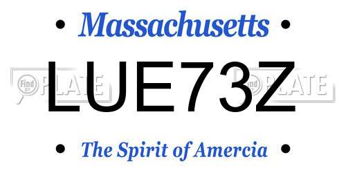 LUE73Z Massachusetts License Plate