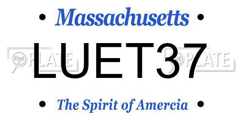 LUET37 Massachusetts License Plate
