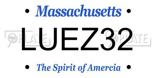 LUEZ32 Massachusetts License Plate